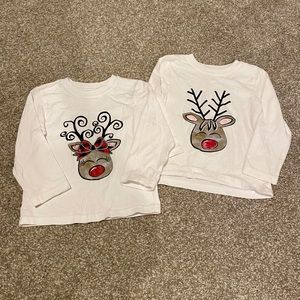 B/G Twin Coordinating Reindeer Shirts